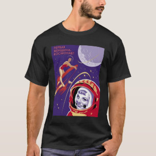 Camiseta Propaganda soviética Poster Espaço URSS Comunism