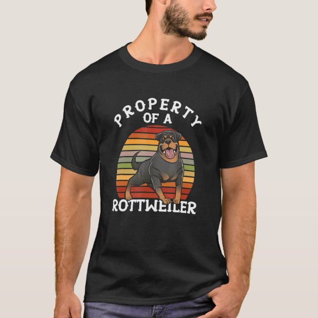 Camiseta Property Of Rottweiler  Retro Rottie Dog Owner (Frente)