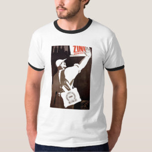 Camiseta propganda do zinco da cara do poster