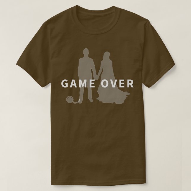 Camiseta Proposta de Casamento Game Over Despedida de Solte (Frente do Design)
