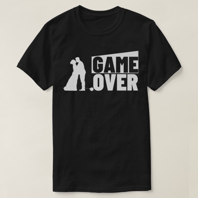 Camiseta Proposta de Casamento Game Over Despedida de Solte (Frente do Design)
