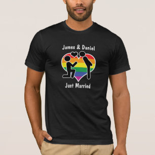 Camiseta Proposta de dois noivos com o coração customizá