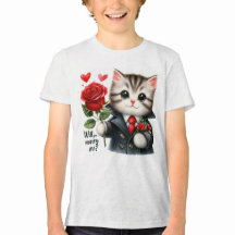Camiseta Proposta de Gatinho Fofo para Crianças | 