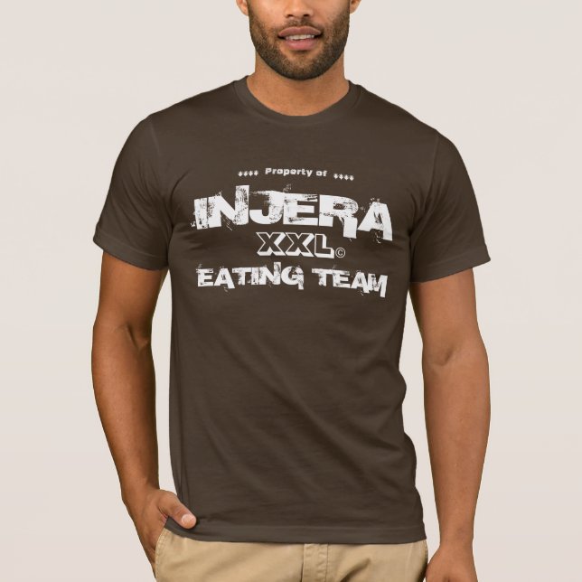 Camiseta Propriedade da equipe alimentar INJERA (Frente)
