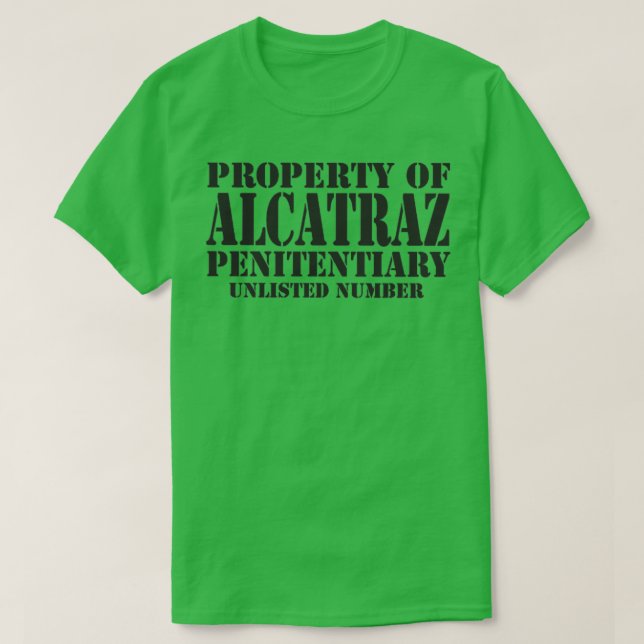 Camiseta Propriedade da Penitenciária Alcatraz (Frente do Design)