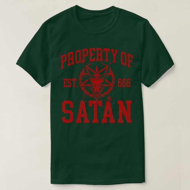Camiseta propriedade da satã (Frente do Design)