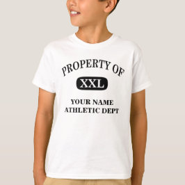 Camiseta Propriedade de XXL Seu Nome Unisex Kids White
