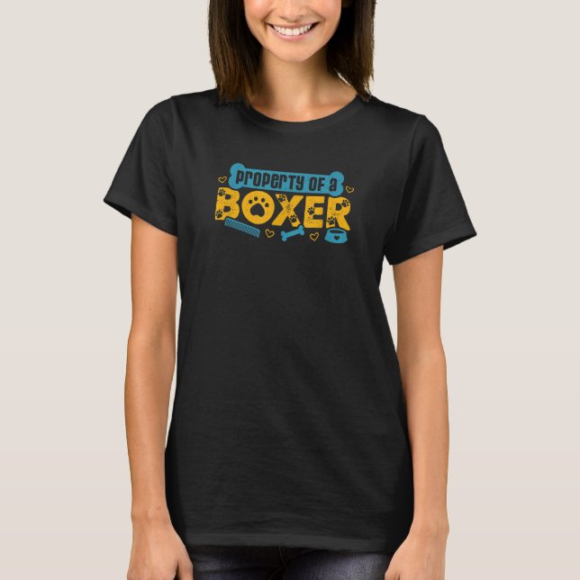 Camiseta Propriedade Do Boxer Dog Boxer Pai Mãe (Frente)
