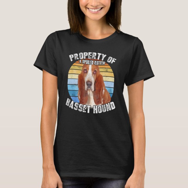 Camiseta Propriedade Retro do Basset Hound (Frente)