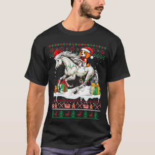 Camiseta Proprietário Amante do Natal de Cavalo de Montar B