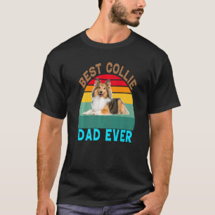 Camiseta Proprietário de Cachorro Collie Melhor Pai Collie