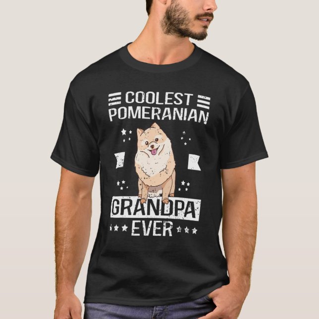 Camiseta Proprietário de Cachorro Vovô Pomeraniano Pomerani (Frente)