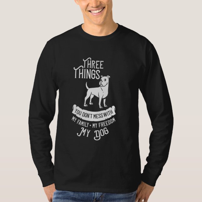 Camiseta Proprietário de Cachorros de Pitbull Terrier Ameri (Frente)