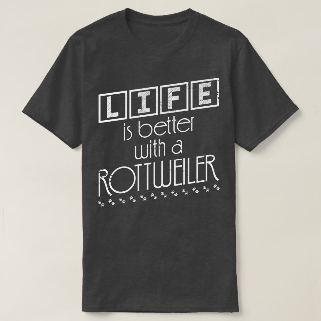 Camiseta Proprietário de Cães Presente Cães Adoráveis Rottw (Frente do Design)