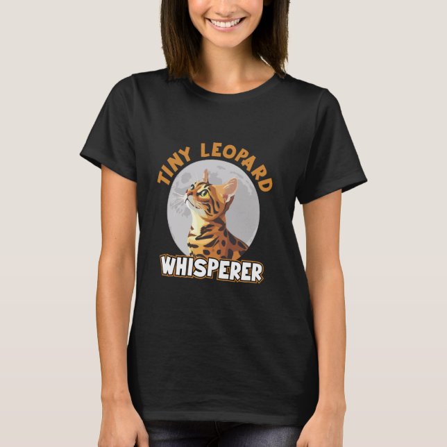 Camiseta Proprietário de Gato Bengala Tiny Leopard Whispere (Frente)