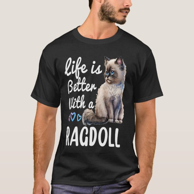 Camiseta Proprietário de Gato Bonito Ragdoll Himalayan Birm (Frente)