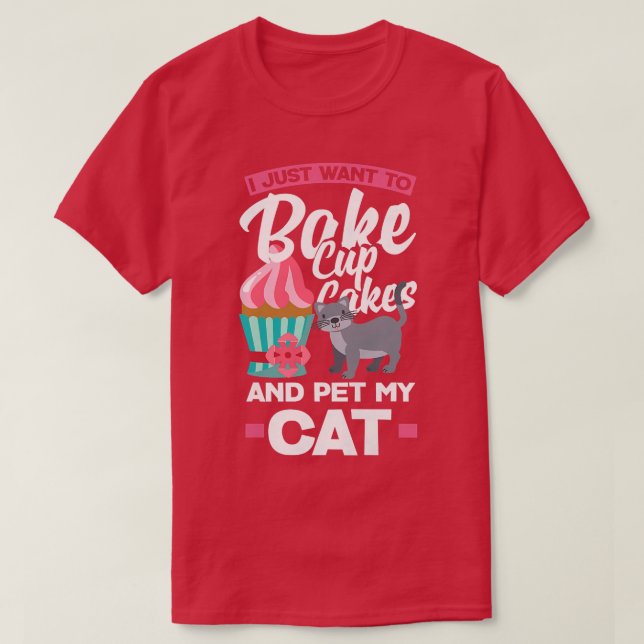 Camiseta Proprietário de Gato de Bandeira Cupcake (Frente do Design)