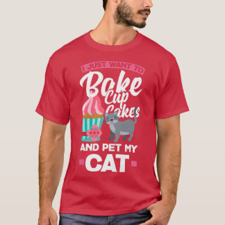 Camiseta Proprietário de Gato de Bandeira Cupcake
