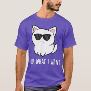 Camiseta Proprietário De Gato Eu Faço O Que Eu Quero Gato E