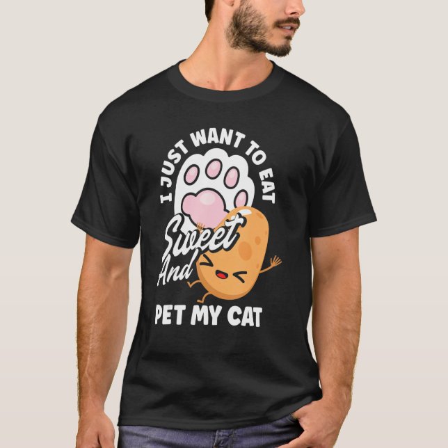 Camiseta Proprietário de Gato Vegetal de Batata Doce (Frente)