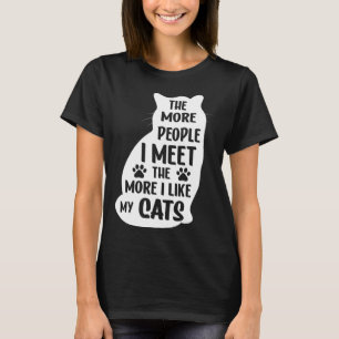 Camiseta Proprietário De Gatos Quanto Mais Gosto Do Meu Gat
