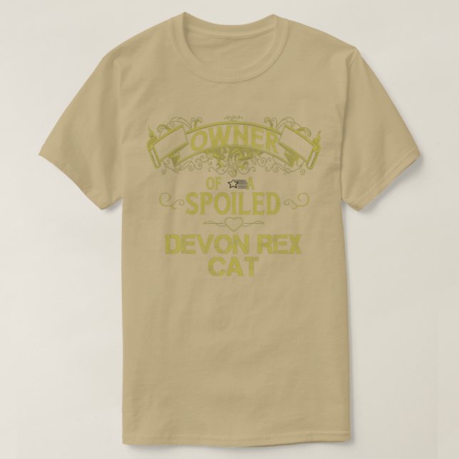Camiseta Proprietário de um gato Devon Rex mimado (Frente do Design)