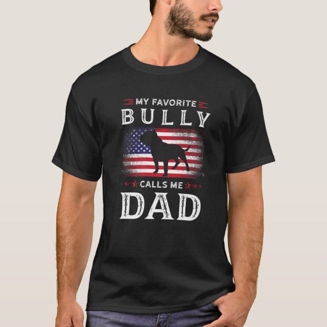 Camiseta Proprietário do Cachorro Bully Ou Pitbull - PAI de (Frente)