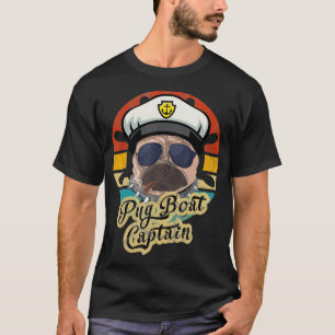 Camiseta Proprietário do Cachorro Pugboat Pug Boat Capitão 