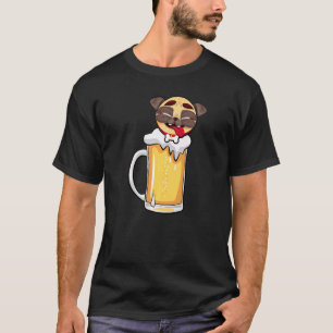 Camiseta Proprietário do Cão Cerveja Pug Jarro de Cerveja B