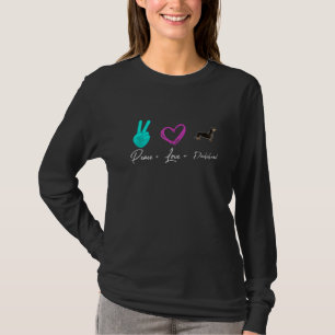 Camiseta Proprietário do Cão de Dachshund Peace Love