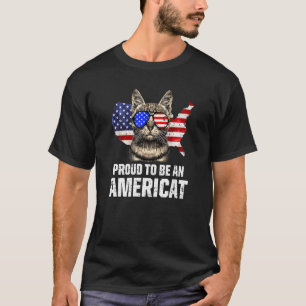 Camiseta Proprietário Do Cat Us Flag Patriot Sunglass Usa