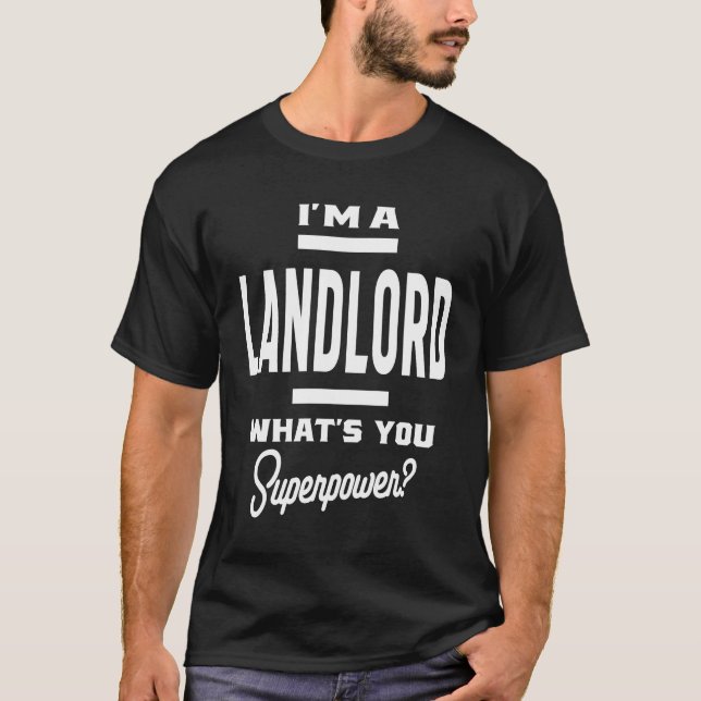 Camiseta Proprietário do Landlord Gift Funny Job Profissão (Frente)