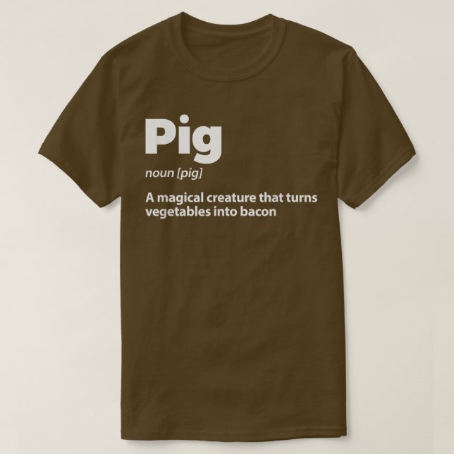 Camiseta Proprietário do Porco Lover Pig de Definição de Po (Frente do Design)