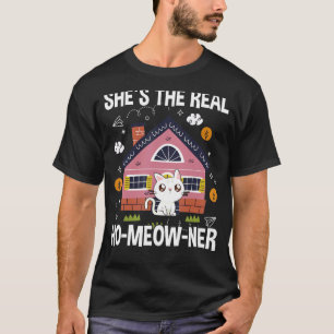 Camiseta Proprietário Gato Comprador de Imóveis Orgulhoso d