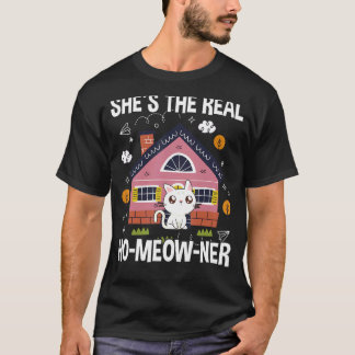 Camiseta Proprietário Gato Comprador de Imóveis Orgulhoso d