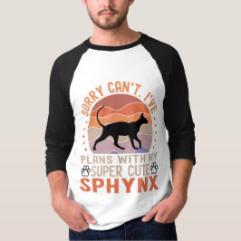 Camiseta Proprietário Sphynx engraçado tem planos com Gato