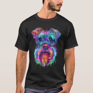 Camiseta Proprietários do Schnauzer Splash Cute Schnauzer