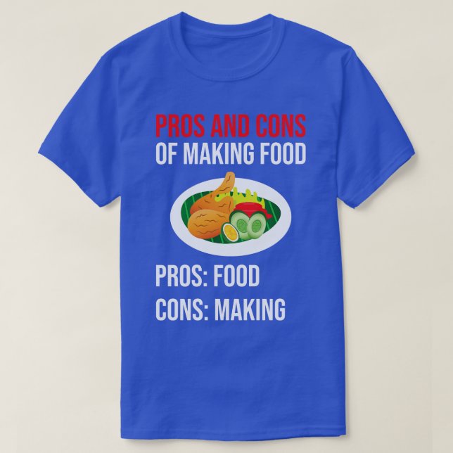 Camiseta Prós E Cons De Comida De Fazer (Frente do Design)
