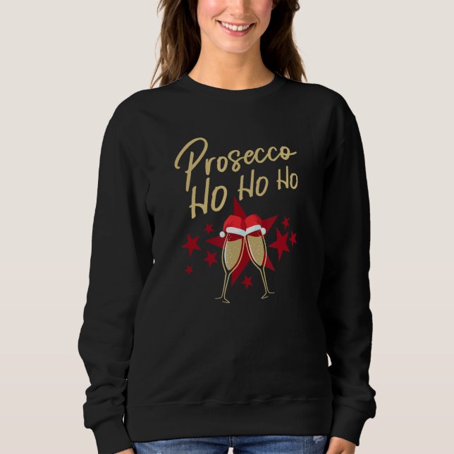 Camiseta Prosecco Ho Champagne Flauta Champagne de Natal (Frente)