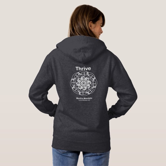 Camiseta Prospera o Hoodie da camisola da mandala da mantra (Parte Traseira Completa)