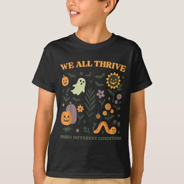 Camiseta Prosperar Sob Condições Diferentes SPED Halloween (Frente)