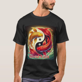 Camiseta Prosperidade com Peixes Koi Boa Sorte