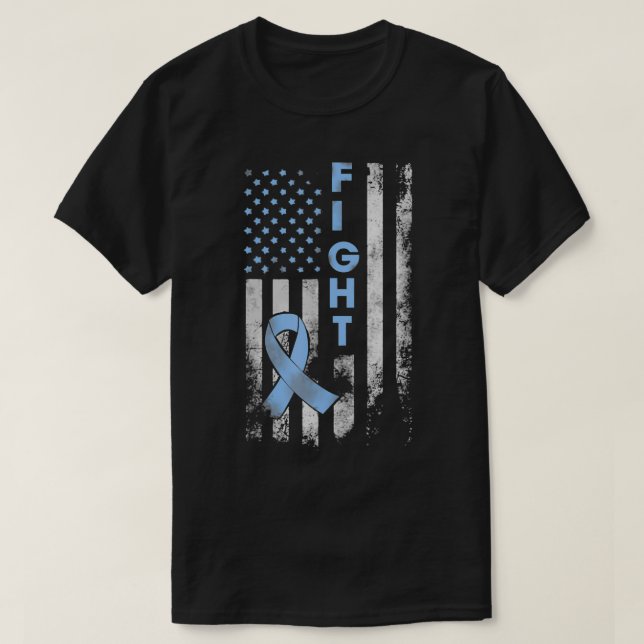 Camiseta Prostate Cancer Awareness Fight American Flag Gift (Frente do Design)