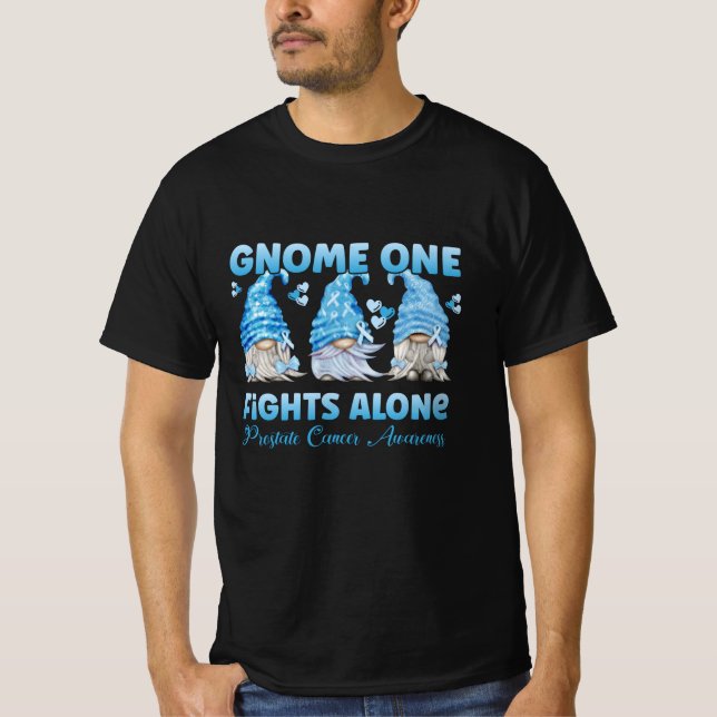 Camiseta Prostate Cancer Awareness Light Blue Gnome (Frente)