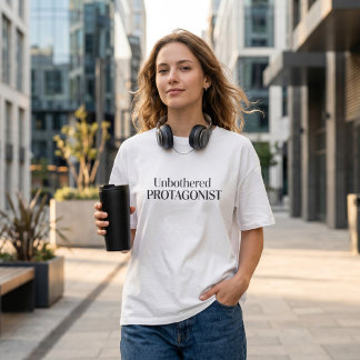 Camiseta Protagonista Despreocupado Citação Minimalista Mod