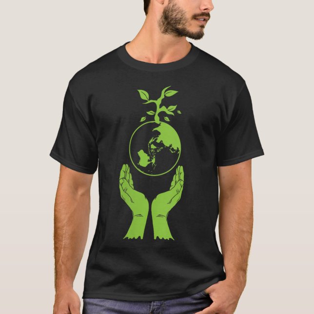 Camiseta Proteção Ambiental das Mulheres - Terra Verde V (Frente)