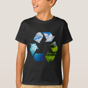 Camiseta Proteção Ambiental do Planeta da Terra reciclagem