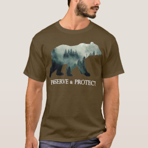 Camiseta Proteção contra Ursos Preservar Presente para Mu