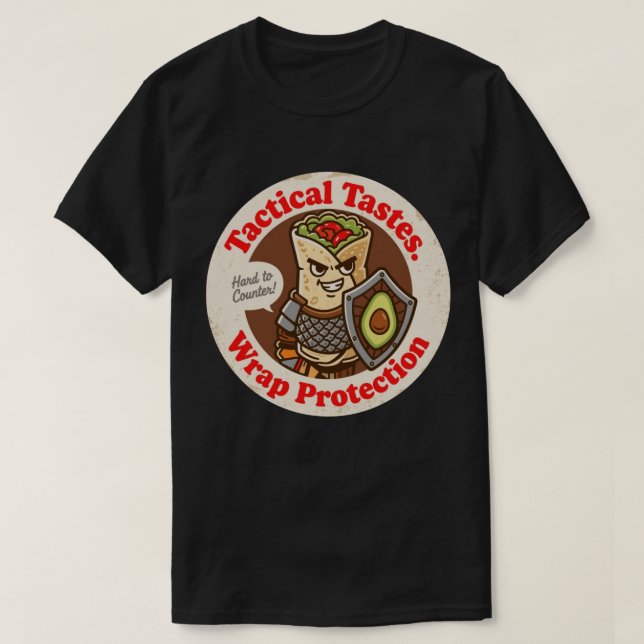 Camiseta Proteção de Enrolamento Combate Divertido Burrito (Frente do Design)