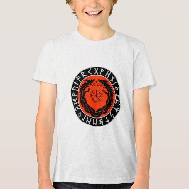 Camiseta Proteção de Runa Viking Dragão (Frente)